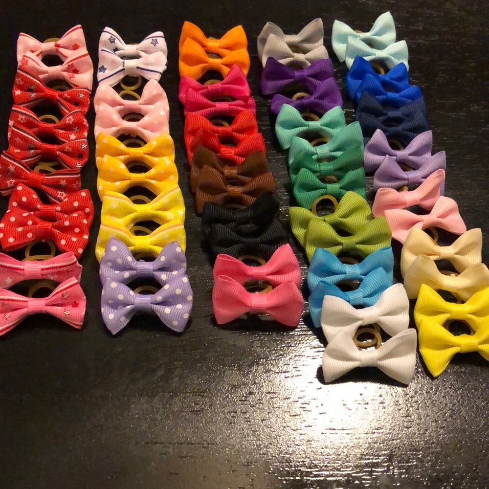 60 Assorted (Mini) Dog Hair Bows